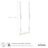 A diagram showing a wooden trapezoid swing with dimensions and weight limits. Anteprima dell’immagine prodotto