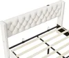 A close-up view of a bed frame, showing the headboard and slats. Anteprima dell’immagine prodotto
