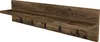 A wooden shelf with hooks against a white background. Produktbild-Vorschau