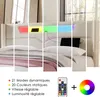 A bed with LED lighting and a remote control. Produktbild-Vorschau