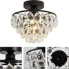 Kristall LED Deckenlampe, Gold, Ø25 cm, Modernes Wasserfall Produktbild-Vorschau 1