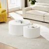 williamspace Weißes Wellen-Design Beistelltisch-Set, 2-tlg. Produktbild-Vorschau 6