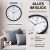 MONZANA Funkwanduhr Geräuscharm Schwarz Weiß 31cm Groß Produktbild-Vorschau 4