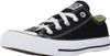 A black Converse All Star sneaker with white laces and a white sole, shown from a side-angle. Voir les images du produit