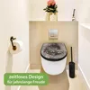 WC Sitz D-Form Schwarz mit Absenkautomatik Motiv Drei Produktbild-Vorschau 5