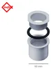 INEFA Ablaufstutzen zum Schrauben, NW68/DN50, Grau PVC, für Produktbild-Vorschau 2