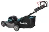 A Makita cordless lawnmower is shown against a white background. Produktbild-Vorschau