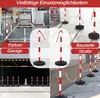 NAIZY 2er Set Absperrpfosten mit 2 Kunststoff Absperrkette Produktbild-Vorschau 2