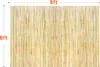A close-up view of a rolled bamboo fence with dimensions indicated. Voir les images du produit