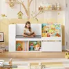 Kinderregal mit Sitzbank 125 cm Weiß MDF Produktbild-Vorschau 4