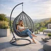 Polyrattan Hängesessel Hängekorb mit Gestell Rattan Produktbild-Vorschau 1