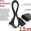 Dvoužilový pohyblivý přívod 1,5 m / 1 zásuvka / černý / PVC / 0,75 mm2 Náhled obrázku produktu