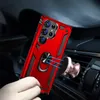 A red phone case with a ring holder is being attached to a magnetic car mount on a car's air vent. Produktbild-Vorschau