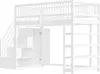 OKWISH Lit Mezzanine 90x200 cm – Avec Clôture et Penderie – Voir les images du produit 8