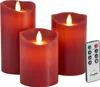 Candela Lights LED Kerzen 3er Set Stumpenkerze Rot Produktbild-Vorschau 1