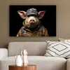 MuchoWow® - Leinwandbilder - Schwein - Porträt - Schwarz - Produktbild-Vorschau 5
