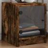Design Nachttische mit Glastüren 2 Stk. Räuchereiche Produktbild-Vorschau 1