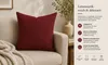 Kissenbezug 40x40 bordeaux Kissenhülle Struktur Leinenoptik Produktbild-Vorschau 2