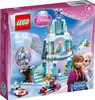The image shows the retail packaging of a Lego Disney Princess Frozen-themed building set, featuring Elsa's Ice Palace. Produktbild-Vorschau
