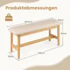 COSTWAY 100 cm Gepolsterte Bank aus Bambus, Sitzbank mit Produktbild-Vorschau 2