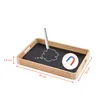 1.04 Holz Tablett eckig mit schwarzem Metall Boden - ca. 34 Produktbild-Vorschau 2