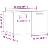 vidaXL Armadio a muro bianco 60x36,5x35 cm Materiale a base Anteprima dell’immagine prodotto 8