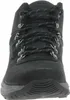 A close-up, front-facing view of a black hiking boot. Produktbild-Vorschau