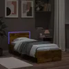 vidaXL Struttura letto con testiera e luci LED rovere fumé Anteprima dell’immagine prodotto 4