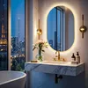 Lustro do łazienki LED WISFOR, owalny, 60x90 cm, z Podgląd zdjęcia produktu 2