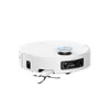 A white robot vacuum cleaner is shown from a slightly elevated side angle against a white background. Produktbild-Vorschau
