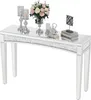 WISFOR Table console miroir, Table console argent verre Voir les images du produit 2