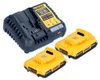 DEWALT Akku-Kit (2x 18V/2Ah plus DCB1104) Anteprima dell’immagine prodotto 2
