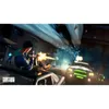 A man is shooting a gun from the roof of a car during a car chase. Produktbild-Vorschau