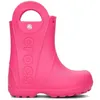 A single pink Crocs rain boot for kids is shown against a white background. Produktbild-Vorschau