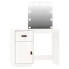 The Living Store Schminktisch-Set mit LED Weiß Massivholz Produktbild-Vorschau 6