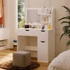 Moderna toeletta bianca da trucco con specchio in stile Anteprima dell’immagine prodotto 2