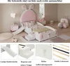 A child's bed with a bunny theme, featuring a slide and stairs, presented in a room setting with accompanying detail shots. Anteprima dell’immagine prodotto