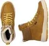 Two brown leather boots are shown against a white background. Voir les images du produit