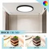 ZMH Deckenlampe Schwarz LED Deckenleuchte Ø30cm Produktbild-Vorschau 4