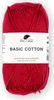 A ball of red yarn with a label. Produktbild-Vorschau
