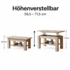 ASTRA Couchtisch ausziehbar & höhenverstellbar 110–150 × 68 Produktbild-Vorschau 4