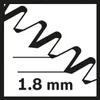 A graphic illustration showing a wavy line with measurement indicators and text. Produktbild-Vorschau