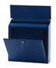 A blue mailbox with its front door and top lid open, against a white background. Produktbild-Vorschau