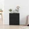 Möbel Sideboard Schwarz Eiche 60x30x70 cm Holzwerkstoff - Produktbild-Vorschau 3