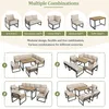 A collage of different furniture arrangements and individual furniture pieces, illustrating modular combinations. Produktbild-Vorschau
