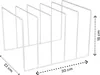 A white wire rack organizer for LPs or similar items, with dimensions indicated. Anteprima dell’immagine prodotto