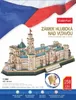 A 3D puzzle model of a castle is displayed prominently, with the Czech flag waving in the background. Podgląd zdjęcia produktu