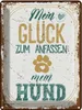 vianmo Blechschild 40x30 cm Mein Glück zum Anfassen Hund Produktbild-Vorschau 1