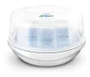 A white Philips Avent microwave steam sterilizer with baby bottles inside. Náhľad obrázku produktu