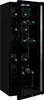 A black wine cooler with its door open, displaying rows of wine bottles on shelves. Anteprima dell’immagine prodotto